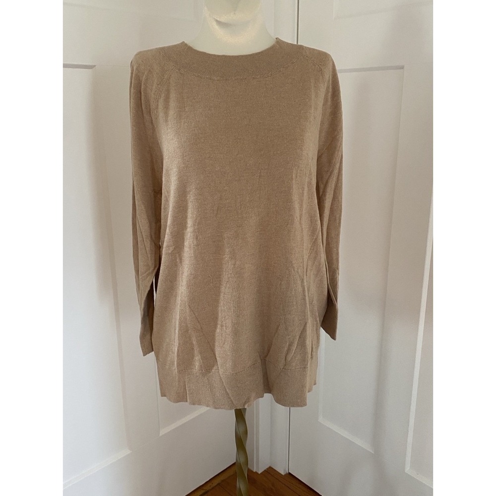 Loft‎ NWT Cotton Blend Lightweight Sweater Tan Size Medium